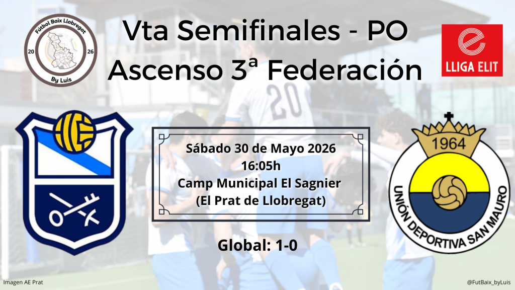Previa – Play-off ascenso a 3ª RFEF – Semifinales – Vta – AE Prat (1) – (0) UD San Mauro «No confiarse y buscar la victoria para estar en la final»