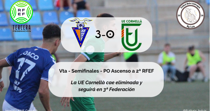 Crónica – PO Ascenso a 2ª RFEF – Semifinales – Vta. – CF Badalona 3-0 UE Cornellà «La UE Cornellà cae eliminada y seguirá en 3ª Federación»