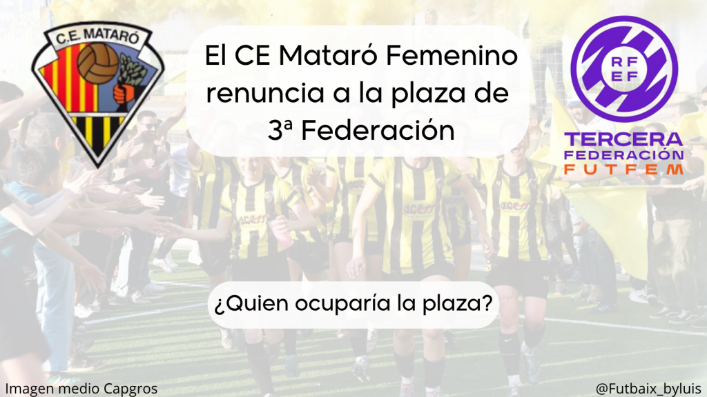 El CE Mataró Femenino renuncia a 3ª RFEF – ¿Quién ocuparía la plaza?
