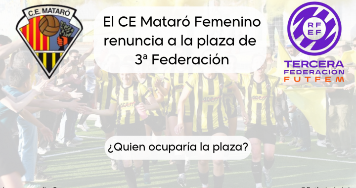 El CE Mataró Femenino renuncia a 3ª RFEF – ¿Quién ocuparía la plaza?