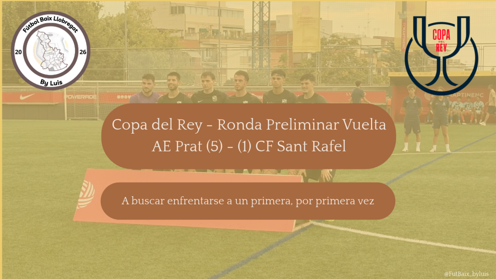 Copa del Rey – Previa – Ronda preliminar Vuelta – AE Prat (5) – (1) CF Sant Rafel «A buscar enfrentarse a un primera, por primera vez»